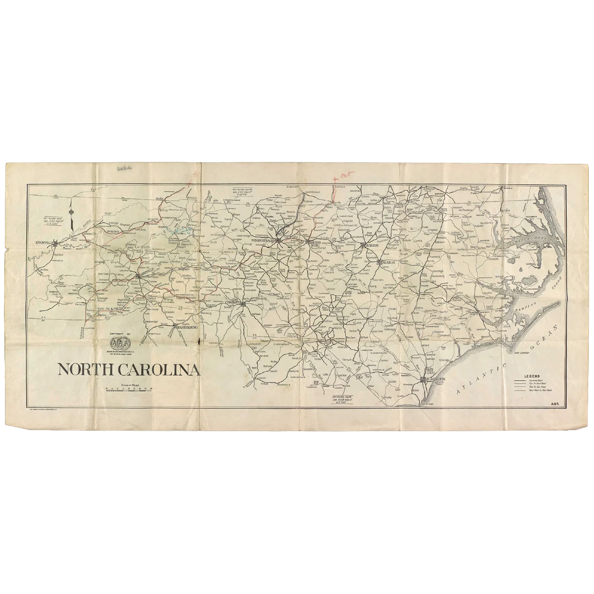 Vagabond Camping Trip Map, 1918
